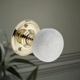 Crackled Porcelain Door Knob (Pair)